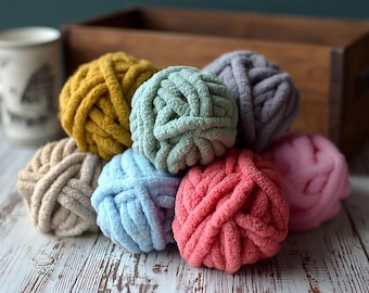 Hilo de chenilla: hilo grueso jumbo para tejer a mano o con aguja