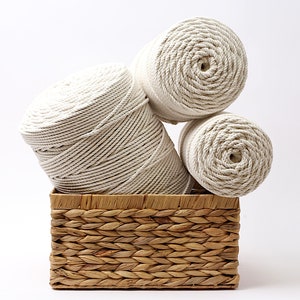 4.5mm cotton macrame rope in basket