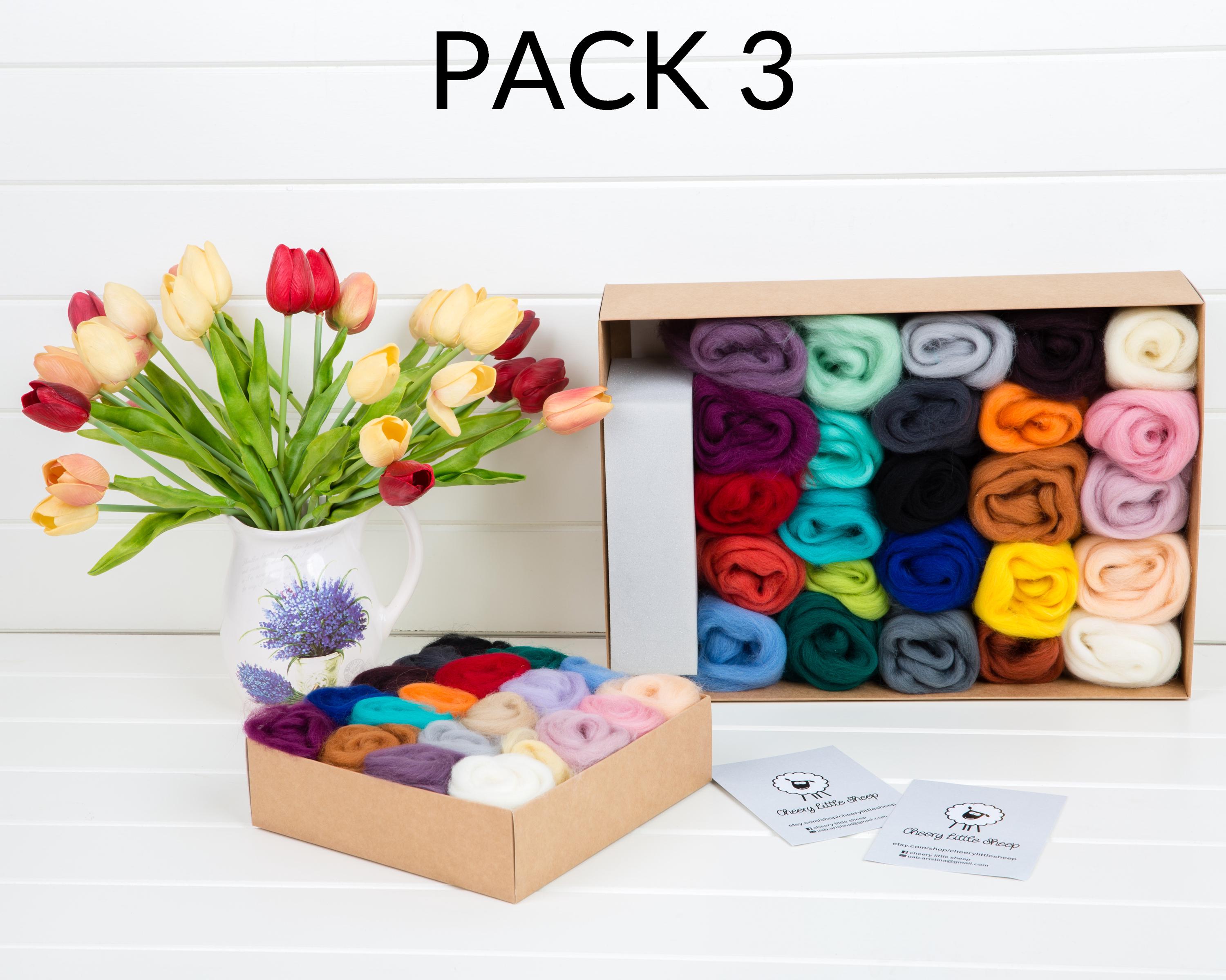 TopHomer Kit Infeltrimento Lana Merino 40 Colori - Completo Di Aghi E Accessori Per Fai Da Te E Craft