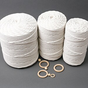 cotton macrame 3 ply rope with add ons