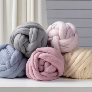 large merino wool jumbo yarn balls in different colors