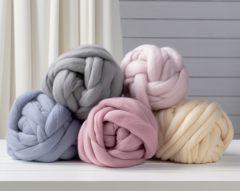 large merino wool jumbo yarn balls in different colors