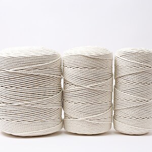 3 strand natural macrame cotton string