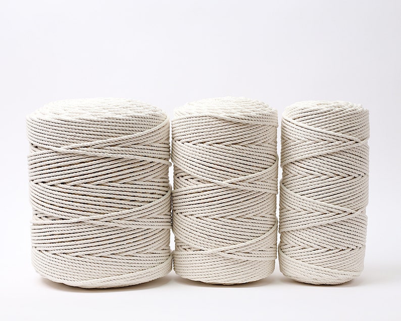 3 strand natural macrame cotton string