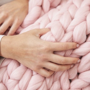 Sale! Jumbo Chunky Knit Throw Blanket, Giant Arm Knitted Cozy Merino Wool Blanket, New Home or Christmas Gift