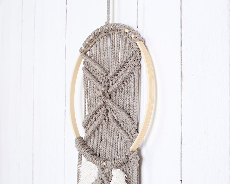 an example of macrame project on the wall