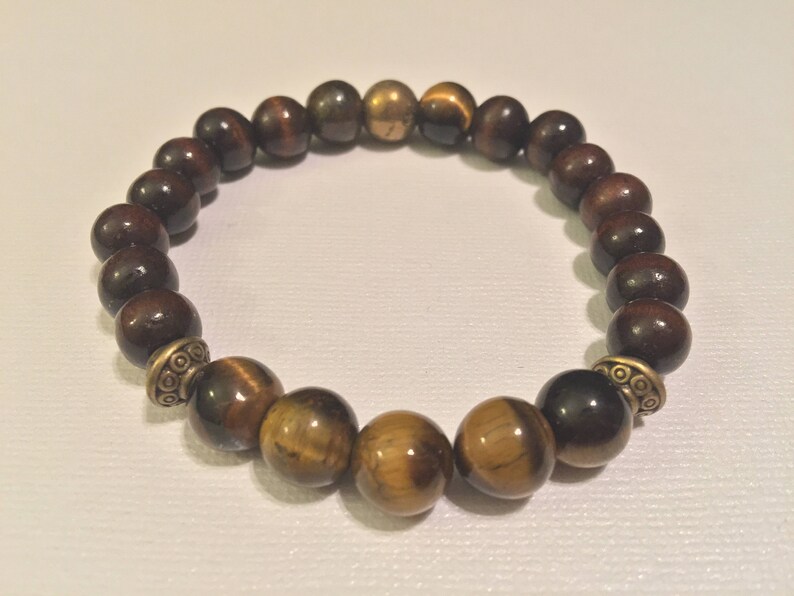 Gift for Her Protection Bracelet Wooden Bracelet WOODEN TIGER/'S EYE Bracelet :Tiger/'s Eye Bracelet Gift for Him Lucky Bracelet