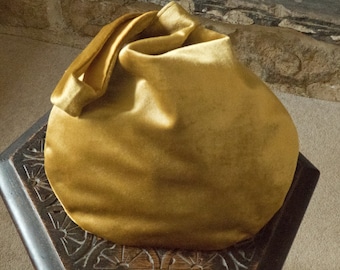 Gold French Velvet Japanese Knot Bag