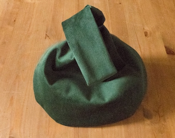 Green Velvet Japanese Knot Bag