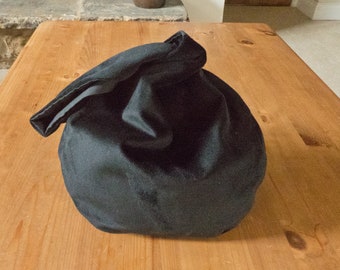 Black Velvet Japanese Knot Bag