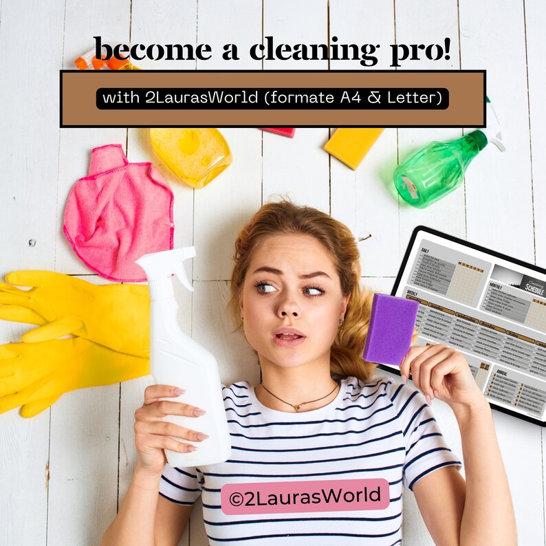 Editable CLEANING Schedule, Printable Weekly, Monthly, Yearly Cleaning ...