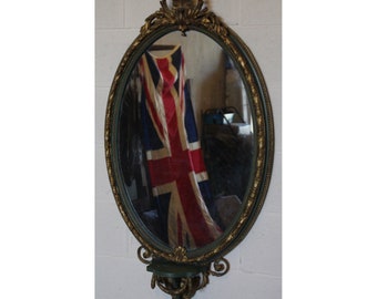 A Large Impressive C19th Venetian Gilt & Painted Wall Mirror Pier Mirror