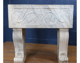 Early 20th Century Carved Marble Planter with Pedestals