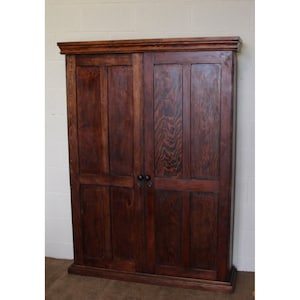An Antique Stained Pine Haberdashery, Estate, Church Cabinet with Fitted Interior
