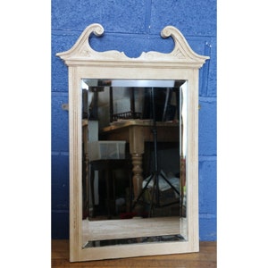 A Victorian Painted & Waxed Bevel Edged Wall or Hall Mirror
