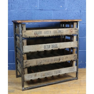 A Vintage Industrial Rustic 4 Drawer Chest, set with Potato Chitting Trays, Great Storage