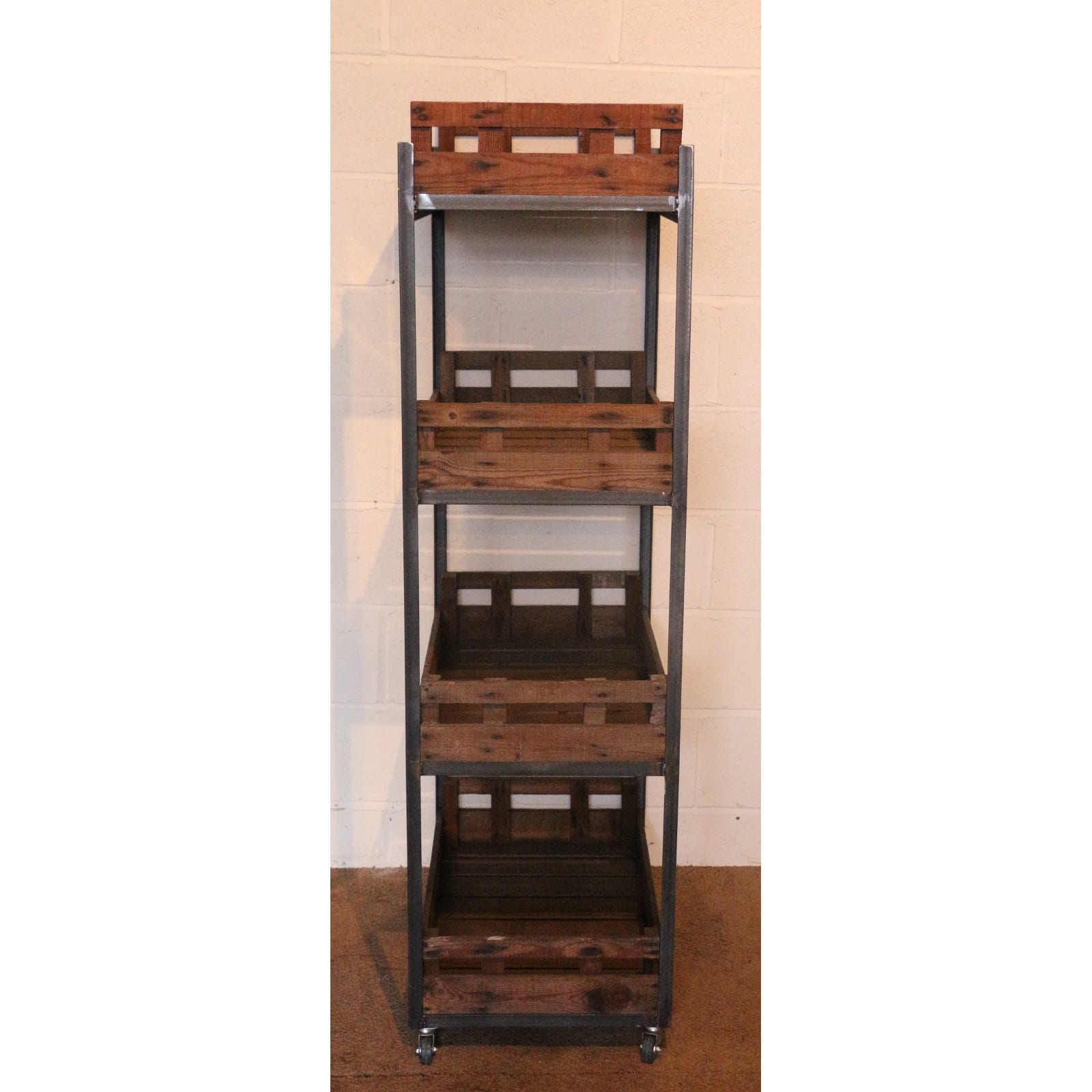 A Large Vintage Rustic Bakers Rack, Shop Display Stand, Storage Rack ...