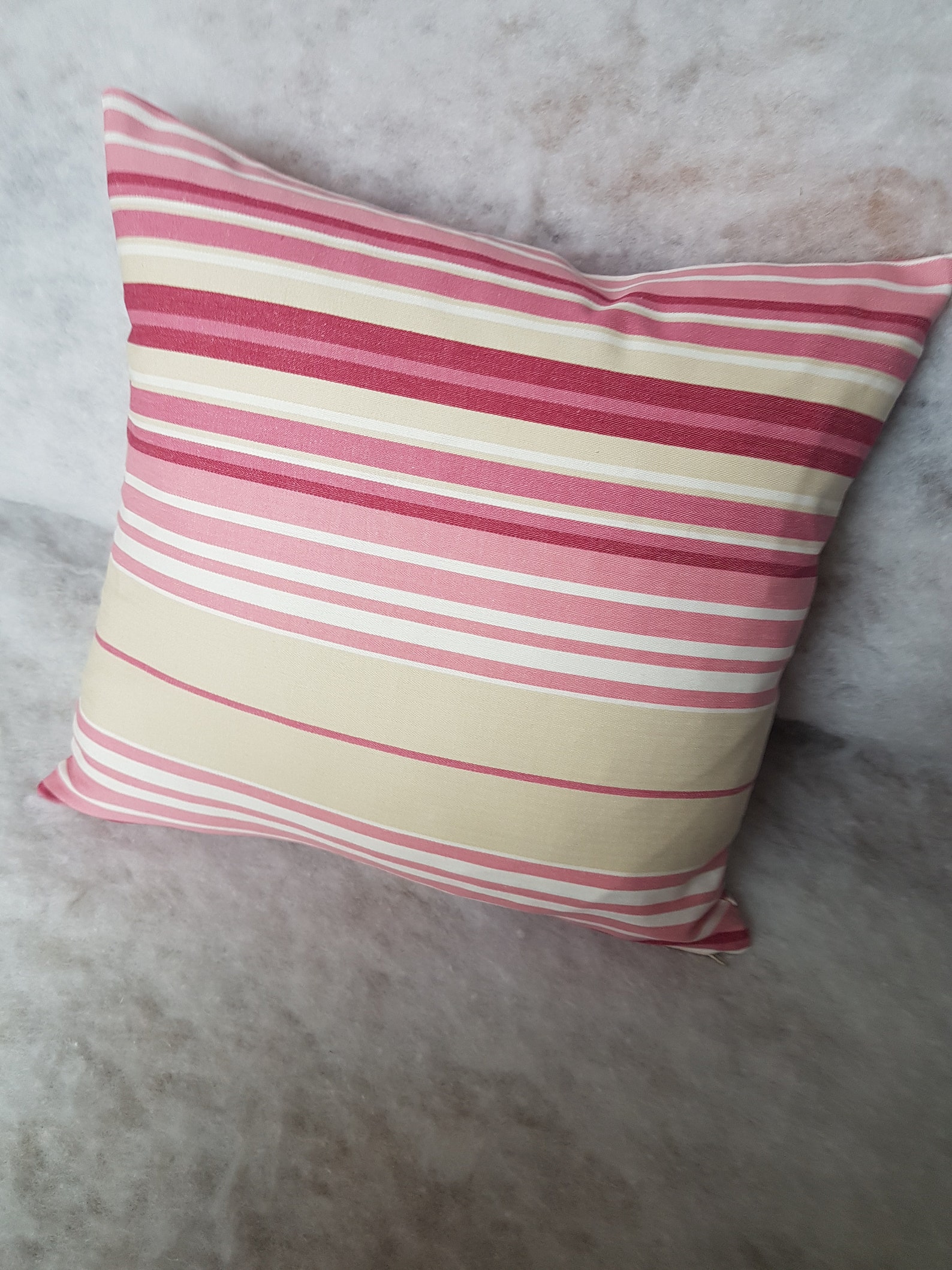 Pink Striped Cotton Cushion Cover Striped Cushions Cotton Etsy UK