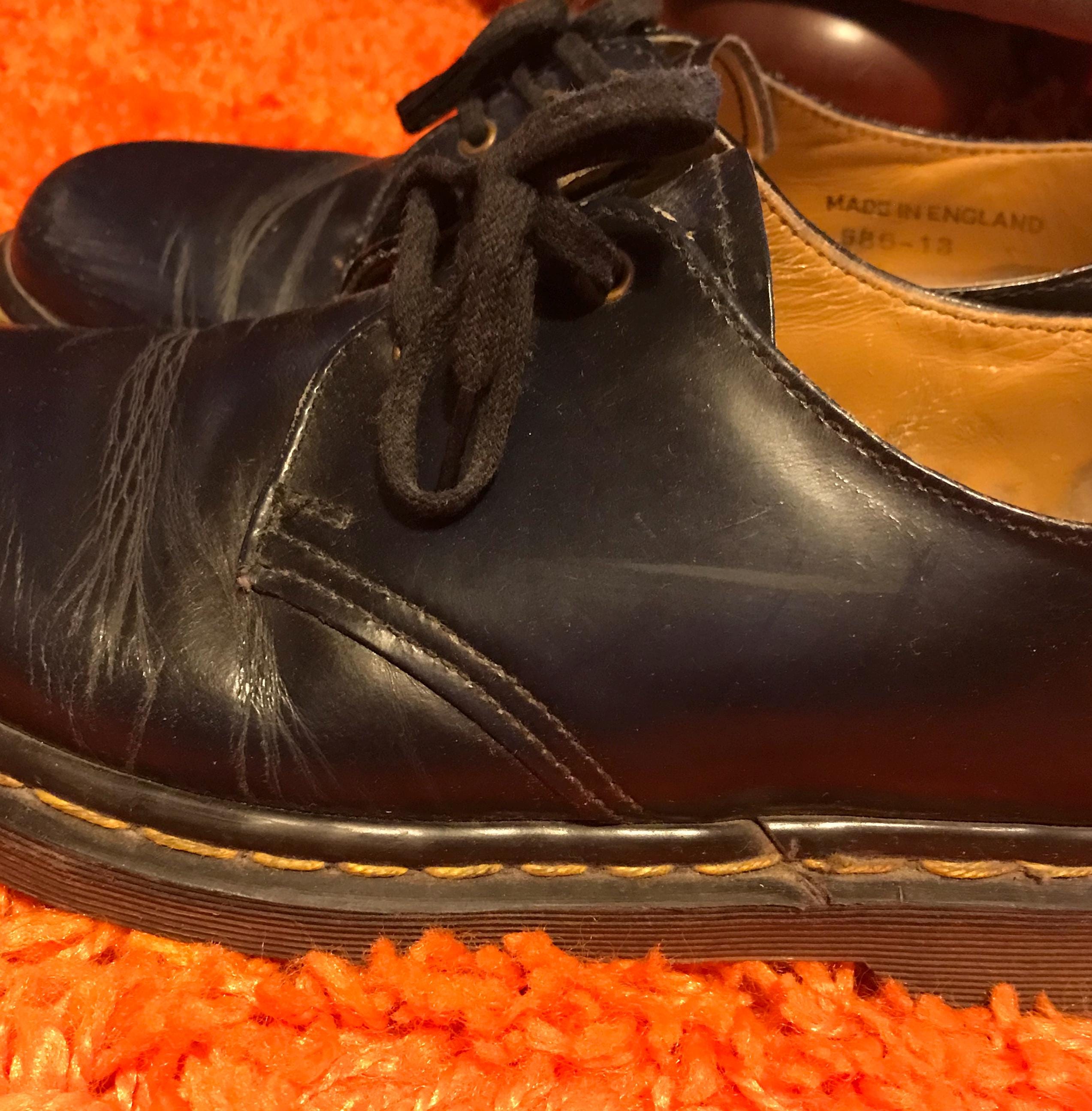 Vintage Original 1970s 1980s Dark Blue Doc Martens Shoes 