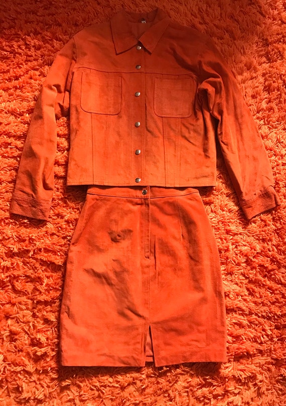 Great vintage 1970s 1990s mod bright orange real s