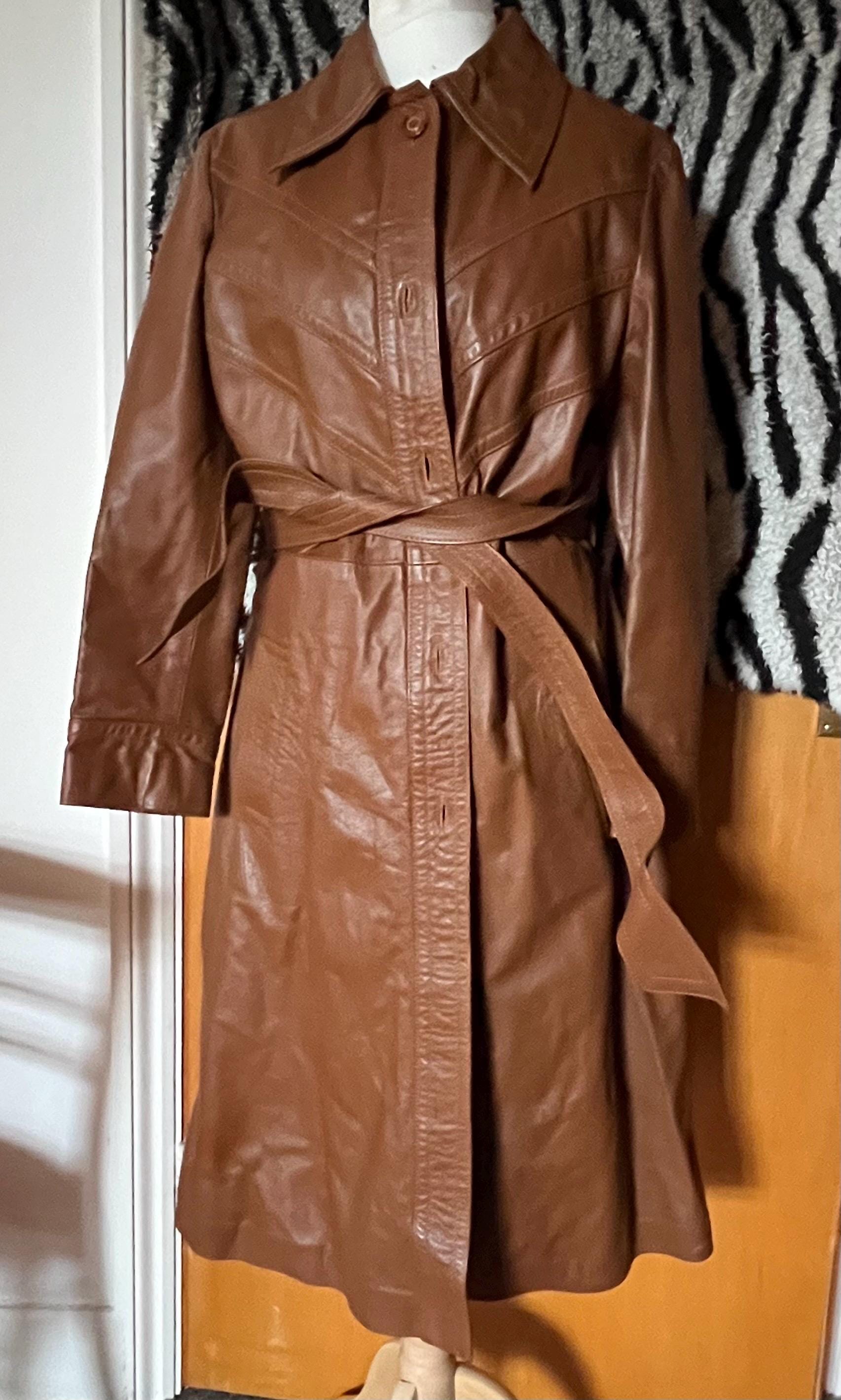 Twiggy Leather Coat - Etsy