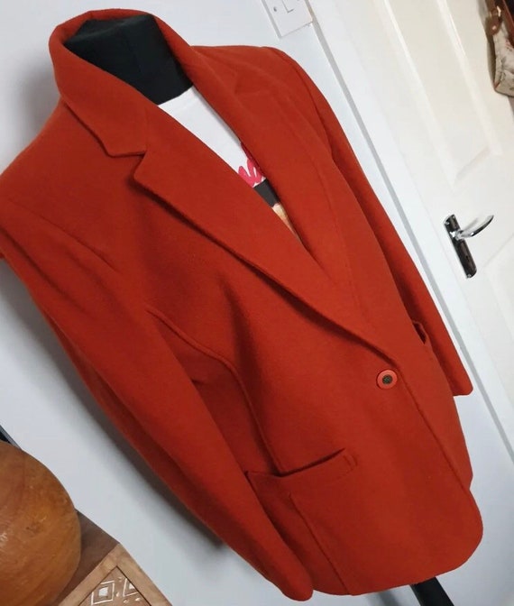 Beautiful Vintage 1990s orange pumpkin cashmere W… - image 3