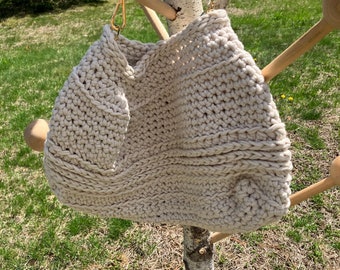 Chunky Crocket Bag/ Crochet Purse/ Summer Bag/ Handmade Tote Bag/ Gifts for Her/ Boho Bag/ Shoulder Bag/ Simple Crossbody Bag