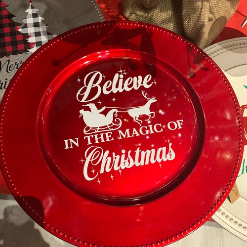 Christmas Charger Plates Etsy