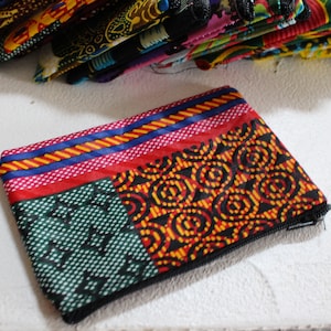 Coin purse, zipped wax pouch approximately 12 X 8 cm