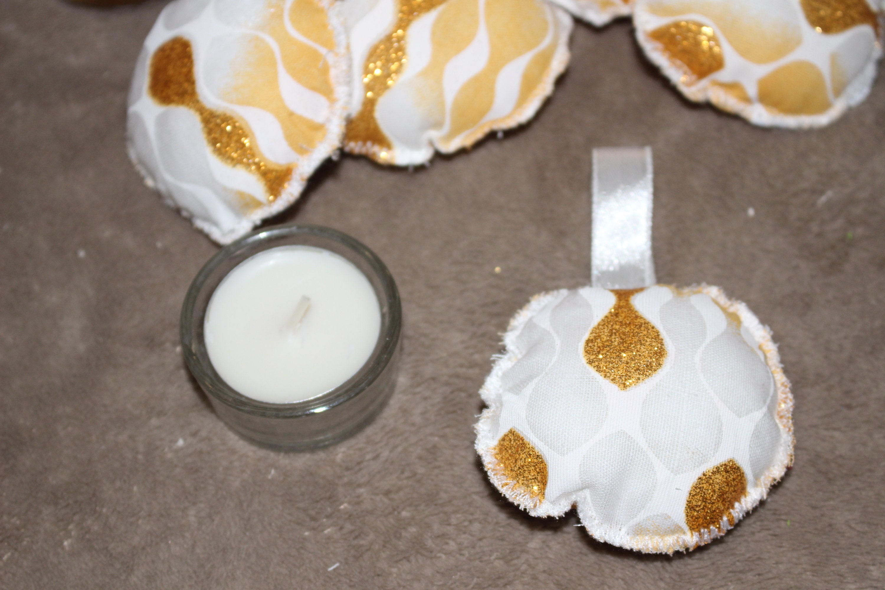 Décoration de Noël, Suspension, en Tissu Fait Main.