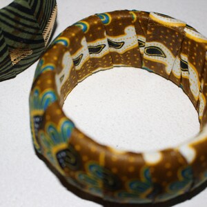Wide African bracelet, Wax bangle