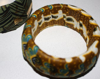 Wide African bracelet, wax rush