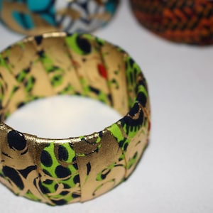 Wide African bracelet, Wax bangle