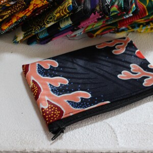 Coin purse, zipped pouch in WaX approximately 12 X 8 cm