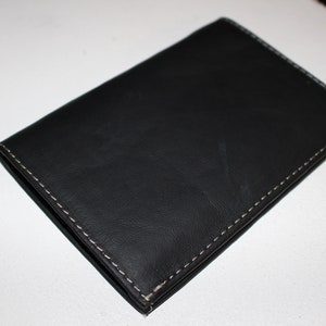 Men's wallet with 3 flaps in black leather