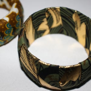 Wide African bracelet, Wax bangle