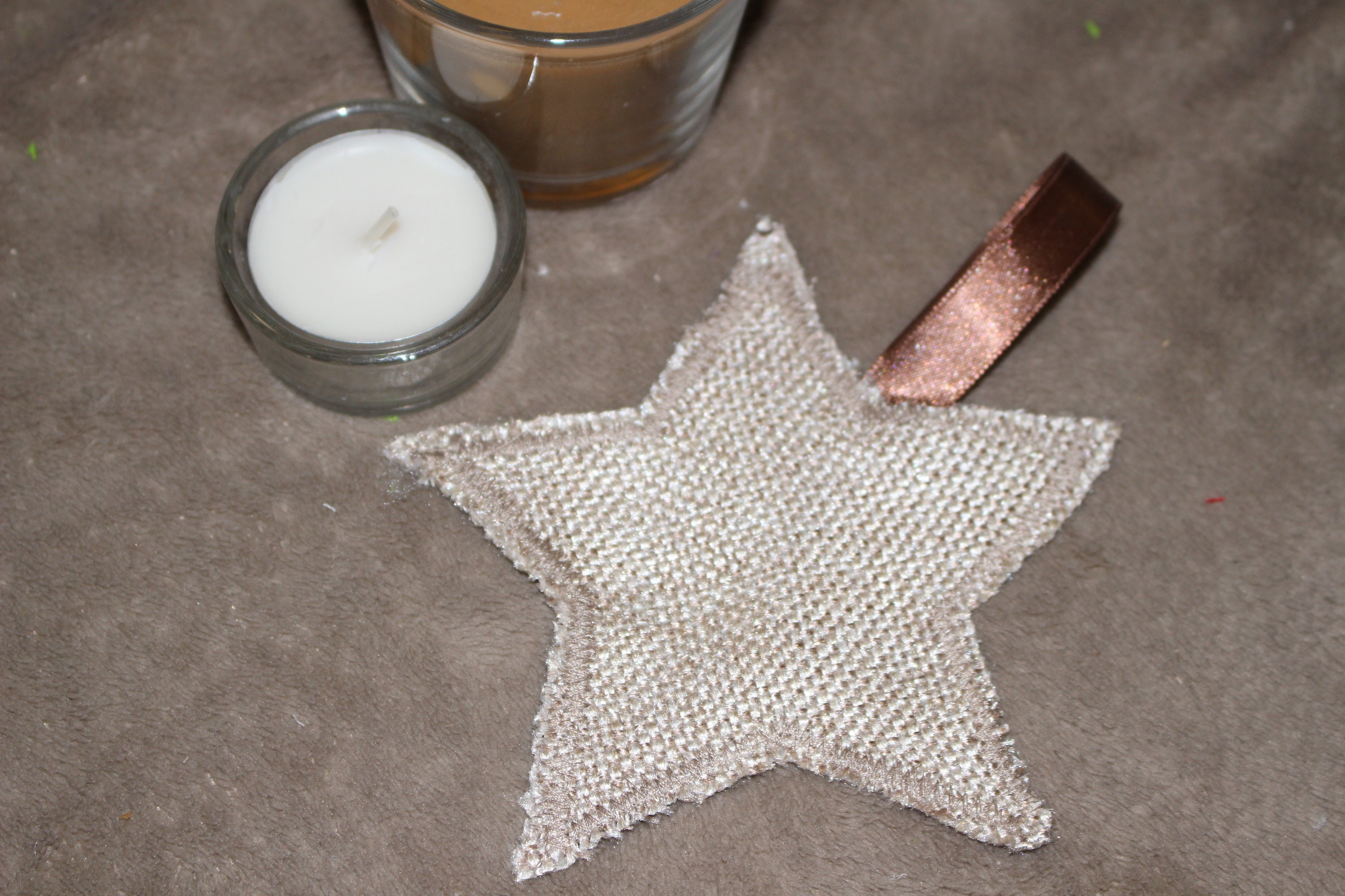 Décoration de Noël, Suspension, en Tissu Fait Main.