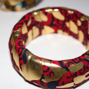 Wide African bracelet, Wax bangle
