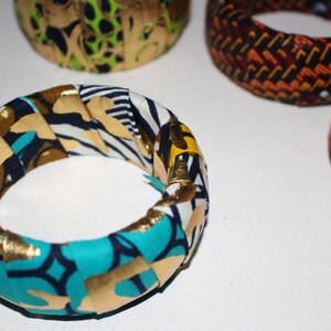 Wide African bracelet, Wax bangle