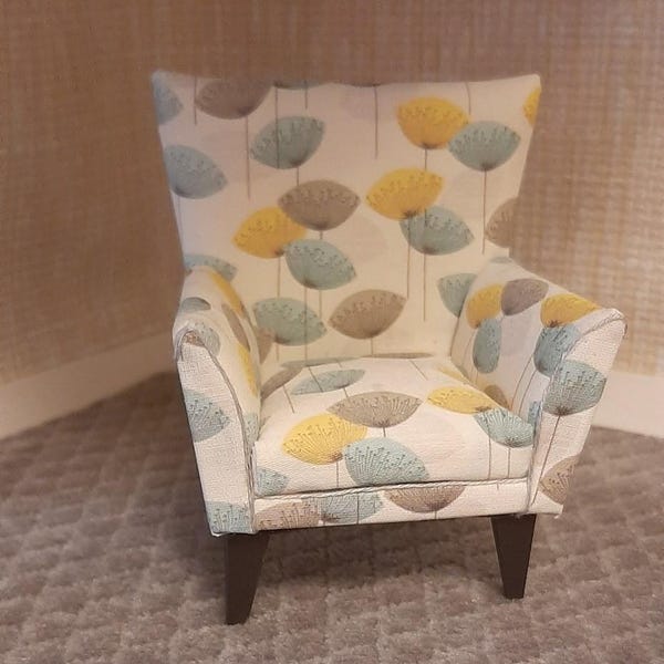 Miniature Mid Century Modern Upholstered Chair