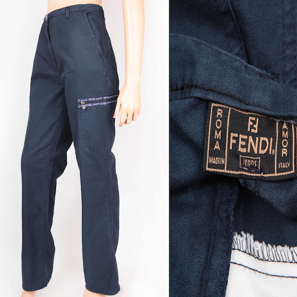 FENDI JEANS line. Vintage piece from the 90s. Made in Italy. The style of these pants is casual and streetwear, Authentic, Size S