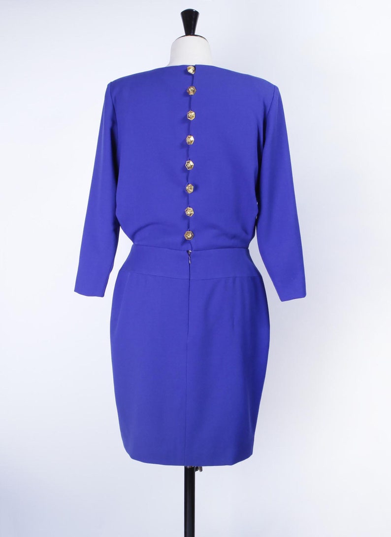 100/% wool Very good condition Size 42FRXL. Circa 80s Made in France Winter Dress LANVIN PARIS 80/'S
