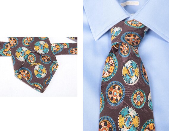 BRIONI Beautiful tie of the luxury house, handmade