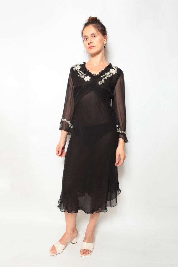 GIANFRANCO FERRE. 90's. Cocktail embroidered dres… - image 3