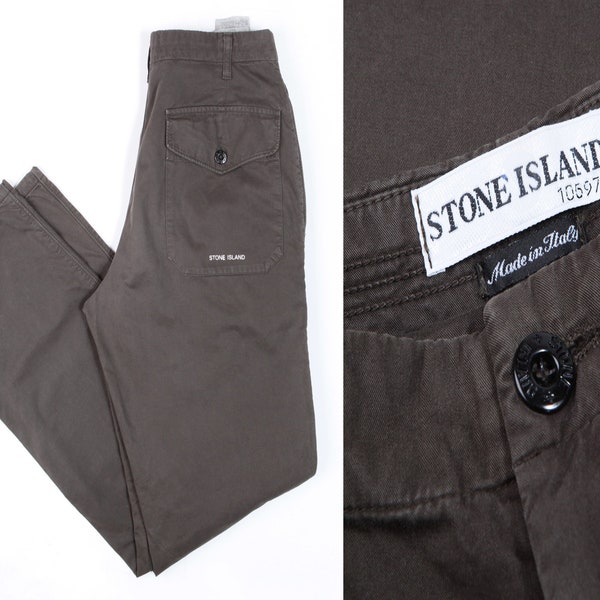 STONE ISLAND en coton vert kaki. Vintage des années 2000’s. Fabriquée en Italie., 46IT/Small