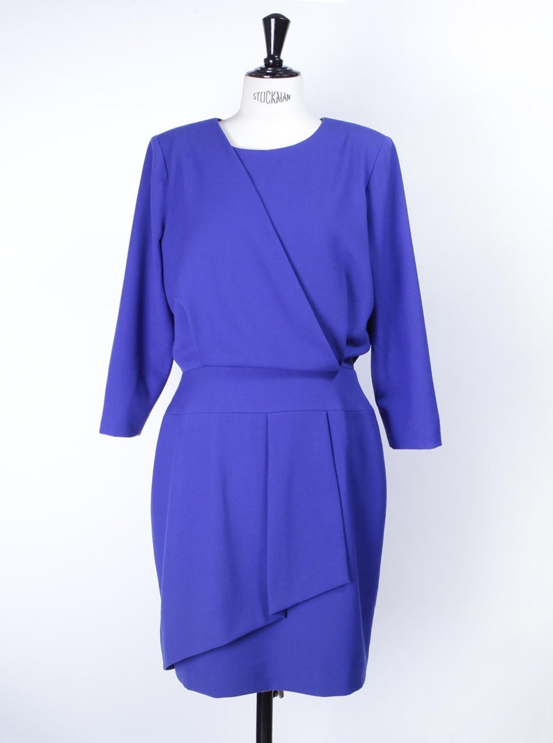100/% wool Very good condition Size 42FRXL. Circa 80s Made in France Winter Dress LANVIN PARIS 80/'S
