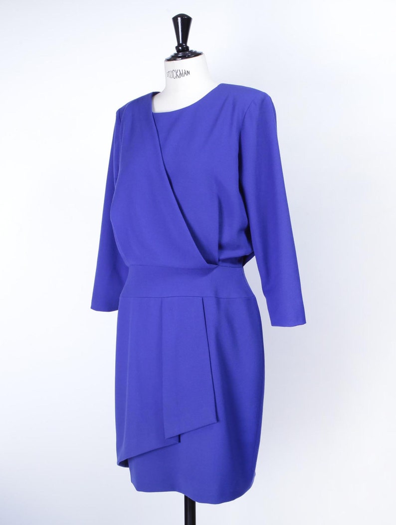 100/% wool Very good condition Size 42FRXL. Circa 80s Made in France Winter Dress LANVIN PARIS 80/'S