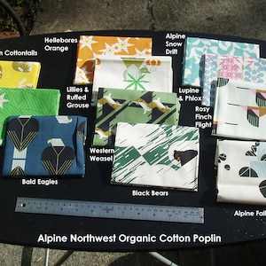 Charley Harper - Alpine Northwest fat Quarters singles - Organic Cotton Poplin - 3 fat quarter left