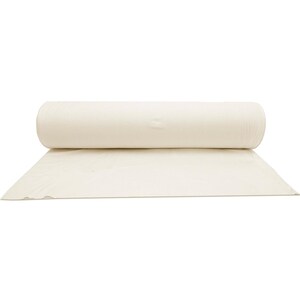 May include: A roll of white plastic sheeting, commonly used for protecting surfaces during painting or construction projects.