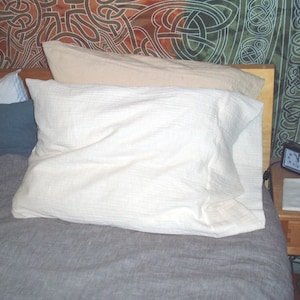 Organic cotton double gauze pillow case - 20 by 30 inches - undyed and unbleached - crinkle - smooth 4 layer colors - made to order